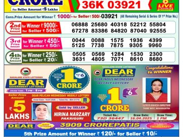 Dear Lottery Chart 2024