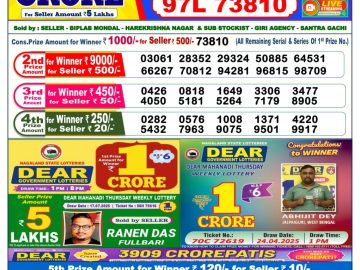 Dear Lottery Chart 2024