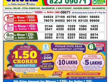 Dear Lottery Chart 2024