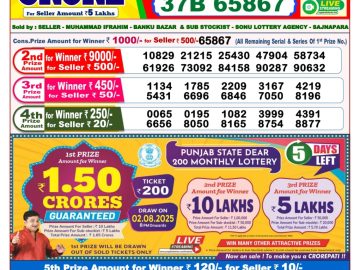 Dear Lottery Chart 2024