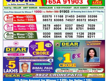 Dear Lottery Chart 2024