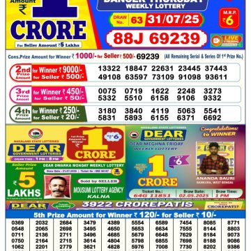 Dear Lottery Chart 2024