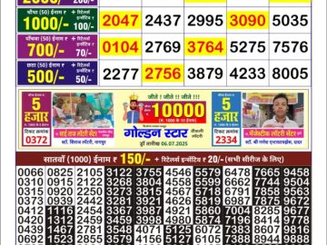 Dear Lottery Chart 2024