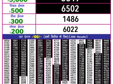 Dear Lottery Chart 2024