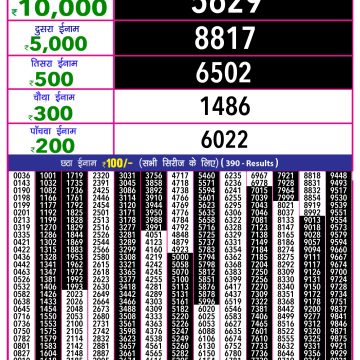 Dear Lottery Chart 2024