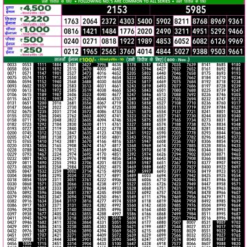 Dear Lottery Chart 2024