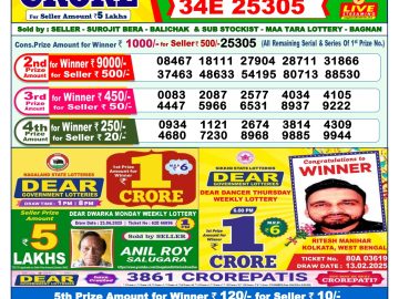 Dear Lottery Chart 2024