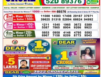 Dear Lottery Chart 2024