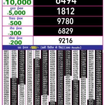 Dear Lottery Chart 2024