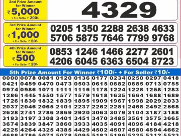 Dear Lottery Chart 2024