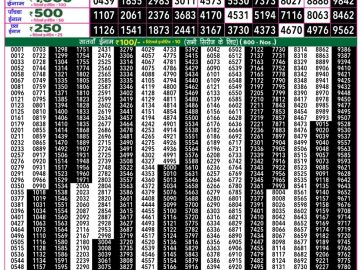 Dear Lottery Chart 2024