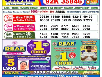 Dear Lottery Chart 2024