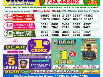 Dear Lottery Chart 2024