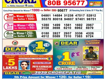 Dear Lottery Chart 2024