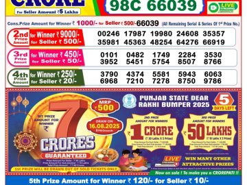 Dear Lottery Chart 2024