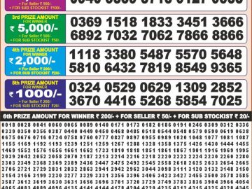 Dear Lottery Chart 2024