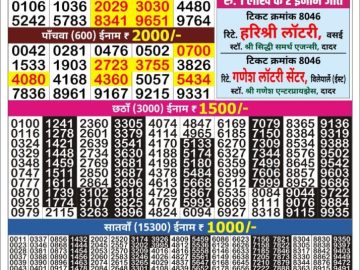 Dear Lottery Chart 2024